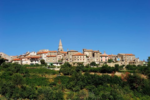 Small town situated on a hill