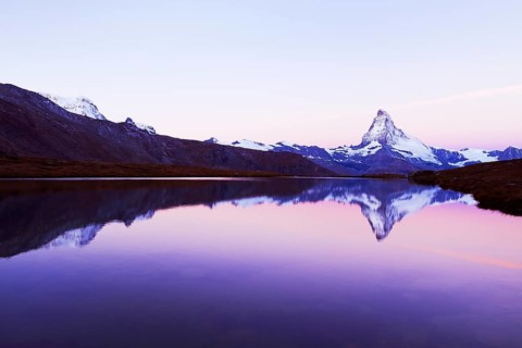 Matterhorn reflected in lake Stellisee