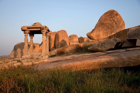 Temple ruins and granite rocks at Hermakuta Hill