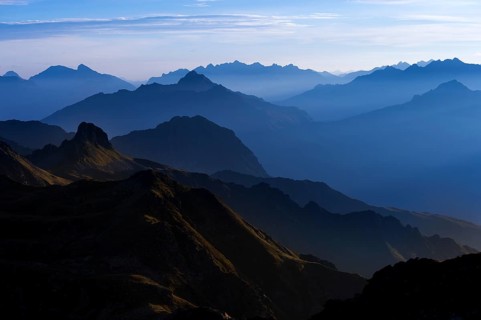 Blue hour above the Montafon mountains