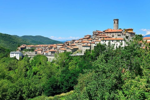The mountain village of Minucciano in the Apuan Alps