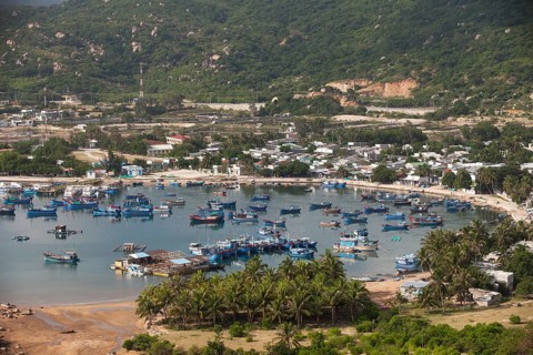 Fishing boats in the Bay of Vinh Hy