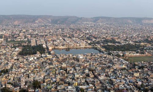 Overlooking Tal Katora Lake and City of Jaipur