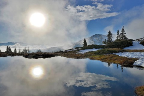 Mountain landscape with snow