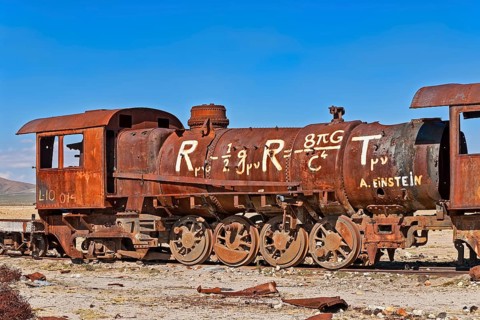 Old train in the train cemetery Cementerio de los Trenes