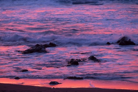 Evening atmosphere by the sea