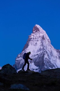 The Matterhorn with a hiker