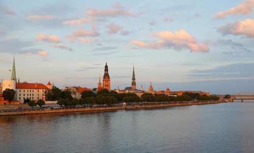 Old town with the banks of the Daugava River