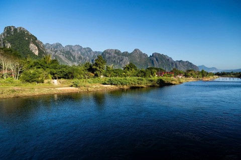 Vang Vieng's limestone karst landscape