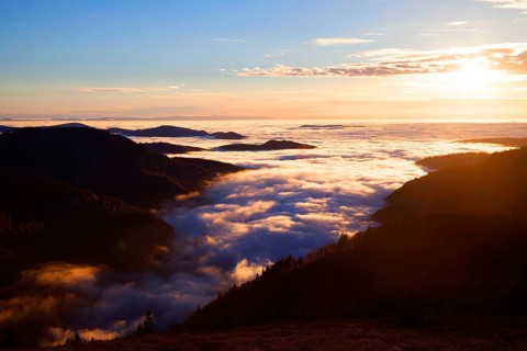 View from Feldberg over the Rhine Valley to the Vosges