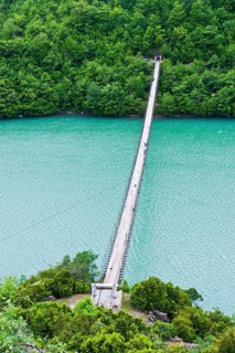Suspension bridge across the Black Drin River