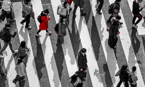 Single person in red