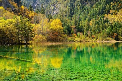 Five Flower Lake in autumnal environment