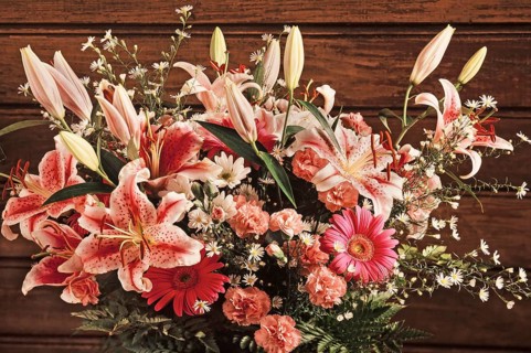 Colorful flower bouquet with roses
