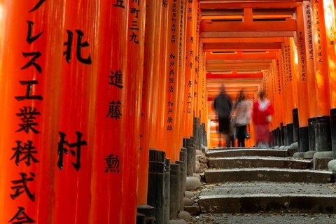 Pedestrians at Fushimi Inari Taisha