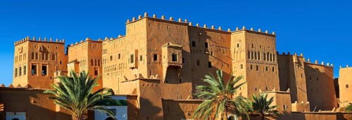 Exterior of the mud brick Taourirt Kasbah built by Pasha Glaoui