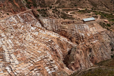 Saltworks in the Sacred Valley of the Incas on the Urubamba