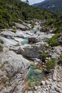 Valley of the Osu mountain river near Porto-Vecchio