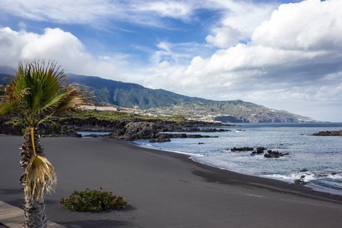 Black sand beach