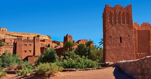 Mud buildings of the fortified Berber Ksar of Ait Benhaddou