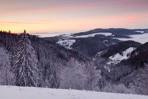 Sunset view from the Black Forest road to Glottertal