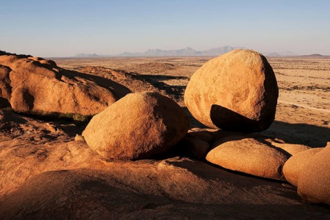 Round rocks in the evening light