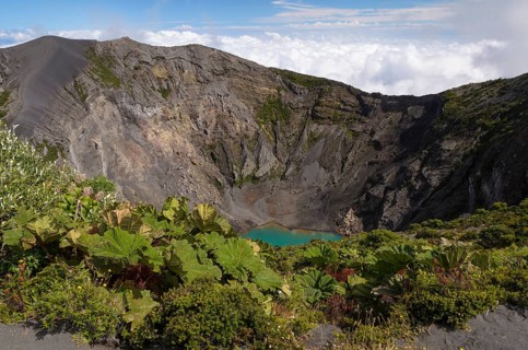 Main crater of the Irazu volcano with crater lake