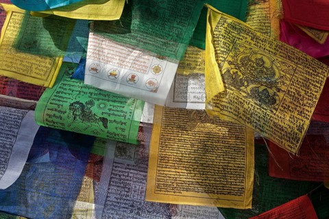 Prayer flags at Boudhanath Stupa