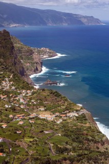 View of Arco de Sao Jorge and the north coast of Madeira