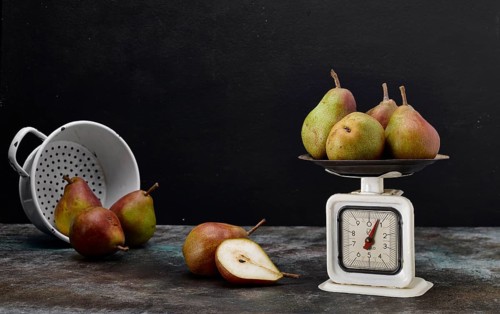 Pears on a scale
