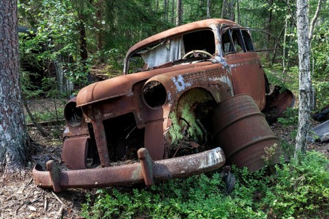 Junkyard in the forest