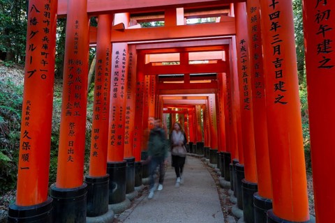 Pedestrians at Fushimi Inari Taisha