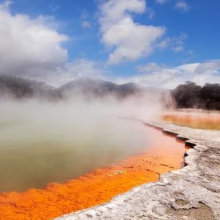 Steaming water at the Champagne Pool