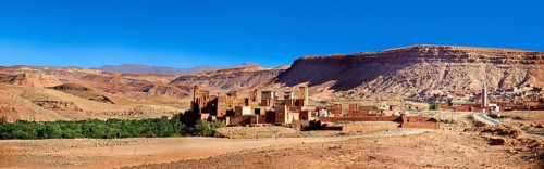 The Glaoui Kasbah's in the Ounilla valley surrounded by the hammada stone desert in the foothills of the Altas mountains