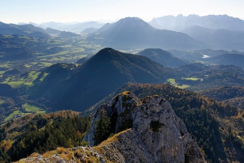 View from Mt Brunnstein in the Mangfall Mountains across the Inn Valley