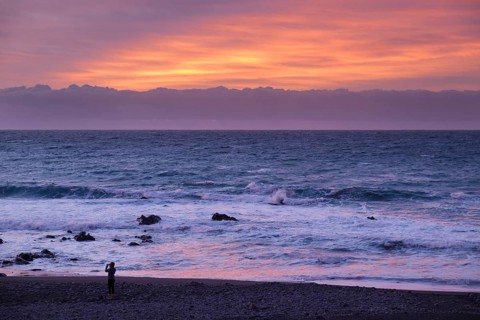 Evening atmosphere by the sea