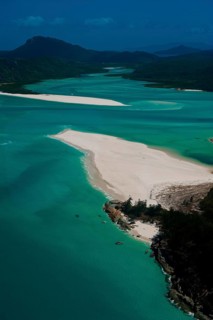 Aerial view of Whitehaven in the Whitsunday Islands
