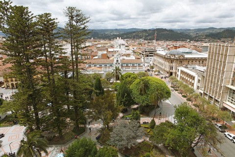 Abdon Calderon Park with the Old Cathedral