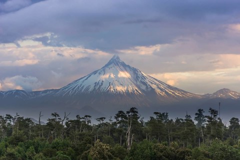 Puyehue volcano in the evening light