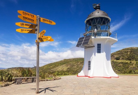 World sign post at Cape Reinga Lighthouse