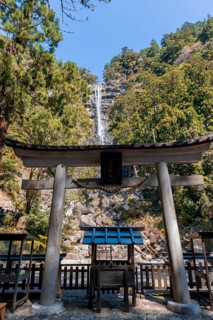 Nachi Waterfall behind Hirou-jinja Shinto Shrine