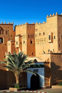 Exterior of the mud brick Taourirt Kasbah built by Pasha Glaoui