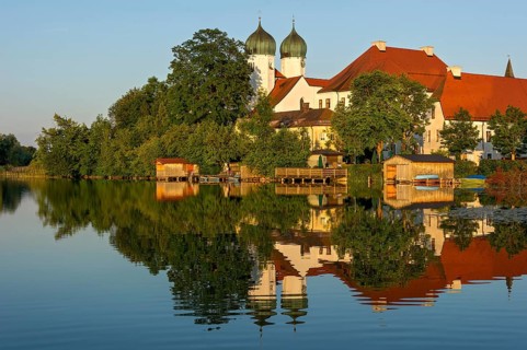 Benedictine Kloster Seeon monastery with monastery church of St. Lambert
