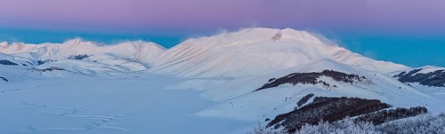 Piano Grande of Castelluccio di Norcia at sunset in winter