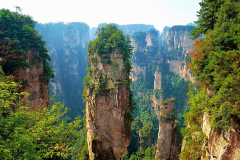 Avatar' mountains with vertical quartz sandstone rocks