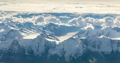 Aerial view of the mountains Eiger