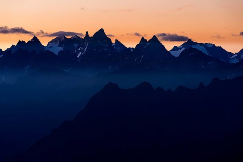 Sunrise above the Silvretta mountains