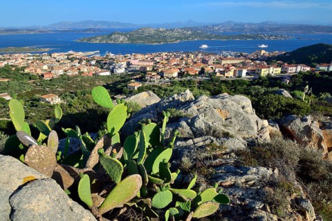 View over La Maddalena and on Sardinia