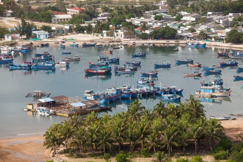 Fishing boats in the Bay of Vinh Hy
