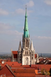 Spire of Marienkirche Church in Muhlhausen
